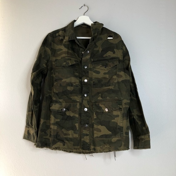 BlankNYC Olive/Camo Reversible Jacket in Army Brat - Picture 6 of 8